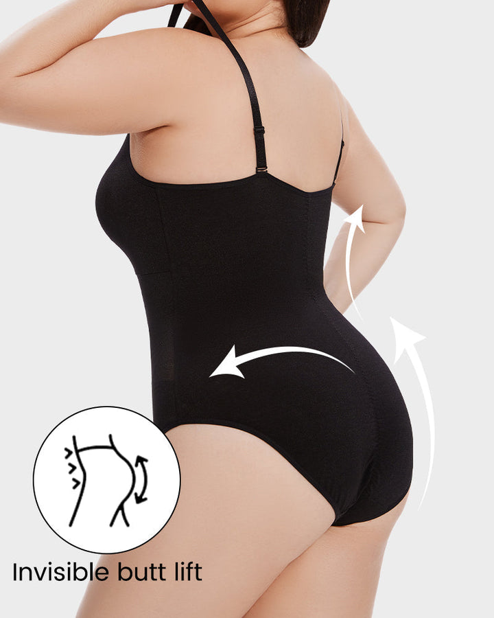 Olivyana – Criss-Cross Mesh Sculpting Bodysuit