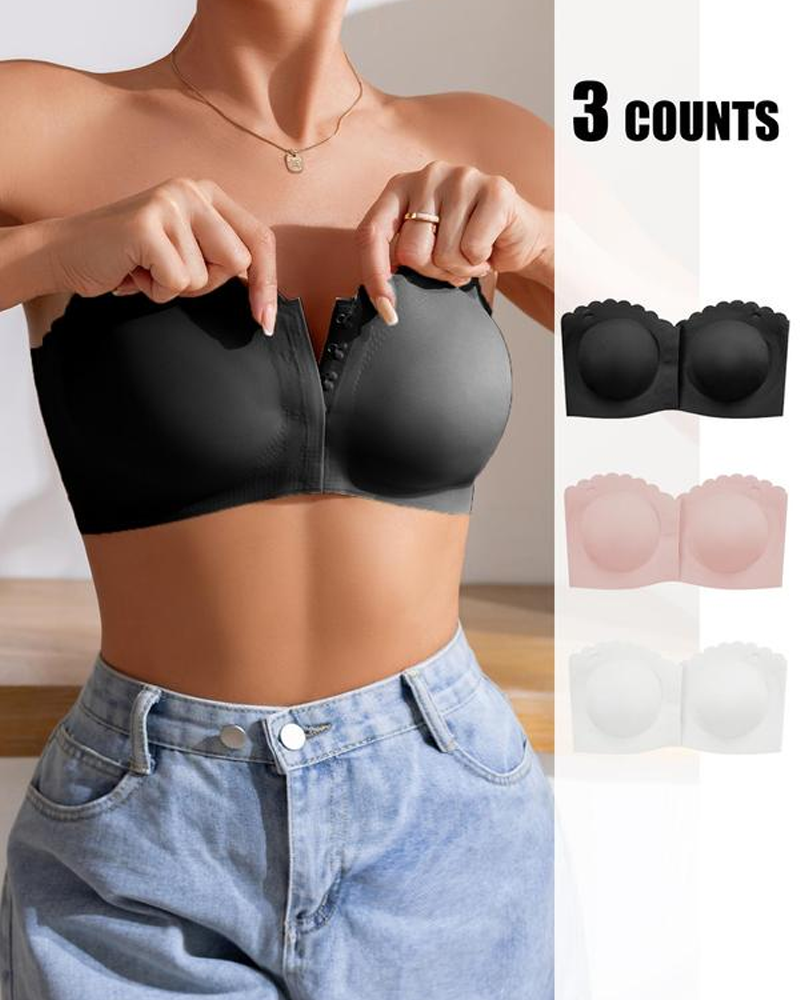 Elyndira – Strapless Scalloped Edge Lift-Up Bra