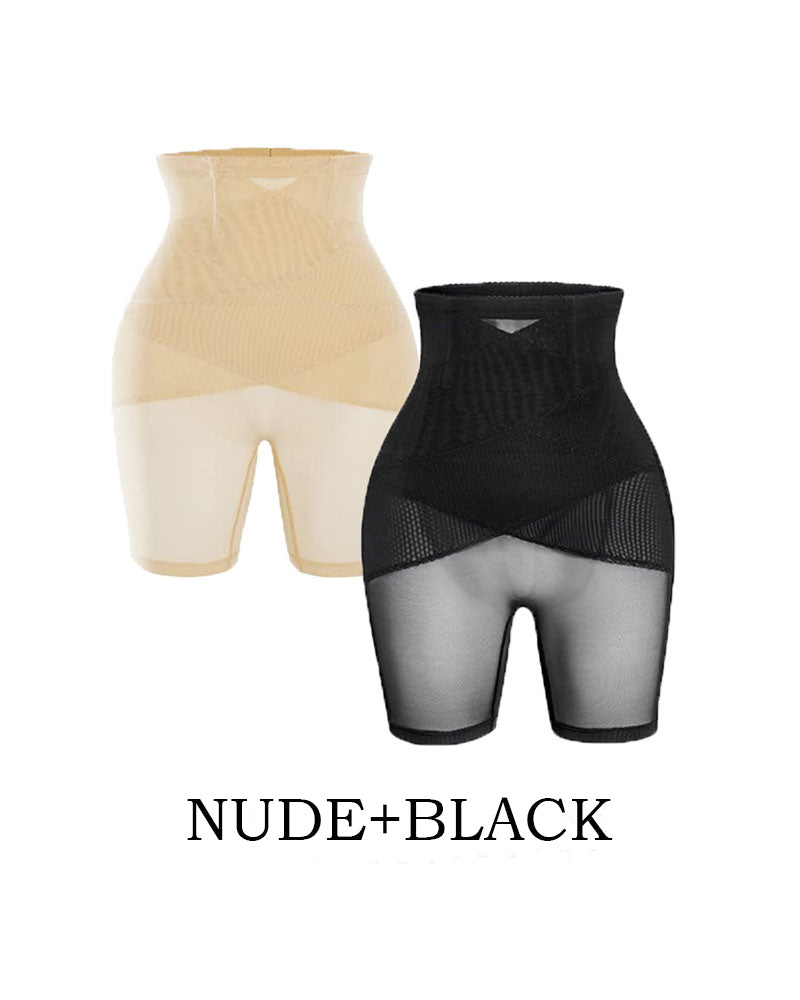Seralyne – Mesh High-Waist Shapewear Shorts