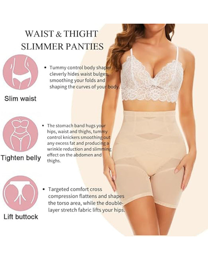 Seralyne – Mesh High-Waist Shapewear Shorts
