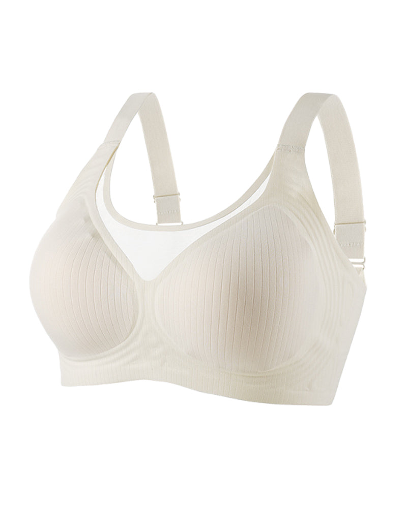 Sylvianne – V-Neck Wireless Lace Push-Up Bra