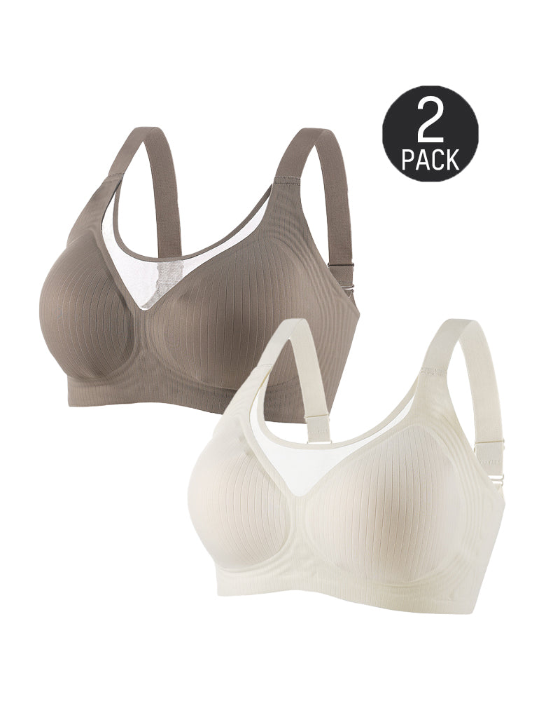 Sylvianne – V-Neck Wireless Lace Push-Up Bra