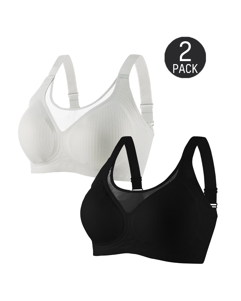 Sylvianne – V-Neck Wireless Lace Push-Up Bra