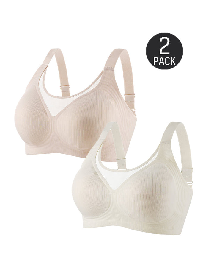 Sylvianne – V-Neck Wireless Lace Push-Up Bra