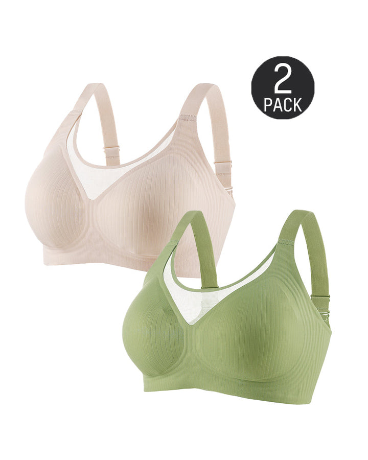 Sylvianne – V-Neck Wireless Lace Push-Up Bra