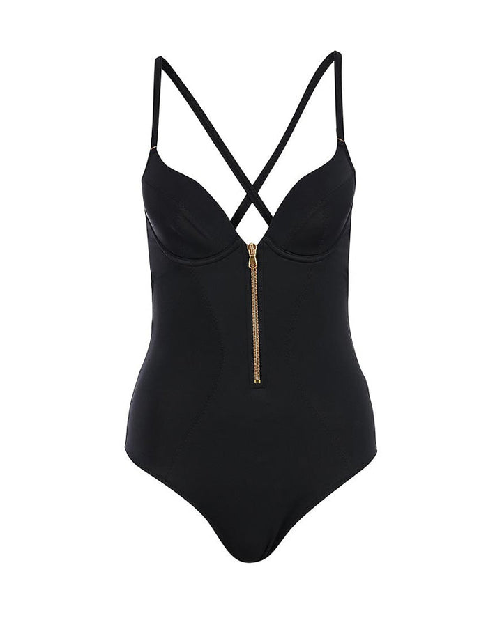 Valessiraia – Zipper Tummy Shaper Bodysuit