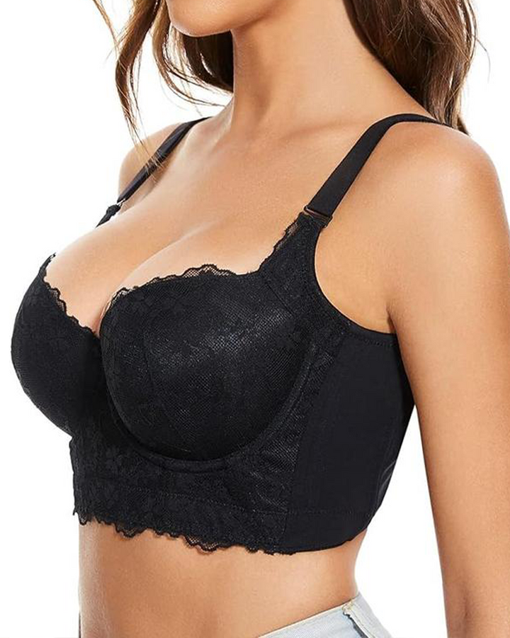 Eveloriah – Lace Longline Corset Push-Up Bra