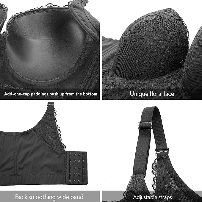 Eveloriah – Lace Longline Corset Push-Up Bra