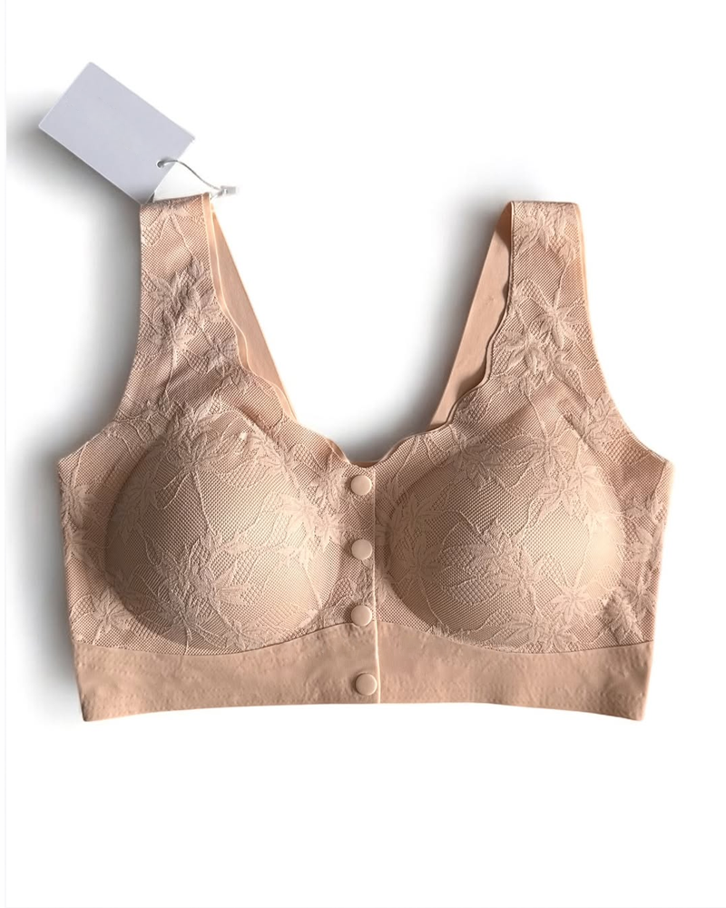 Calyssandra – Front Button Lace Push-Up Bra