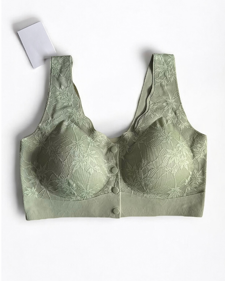 Calyssandra – Front Button Lace Push-Up Bra