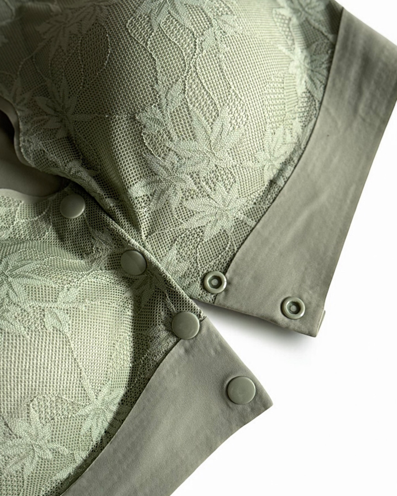 Calyssandra – Front Button Lace Push-Up Bra