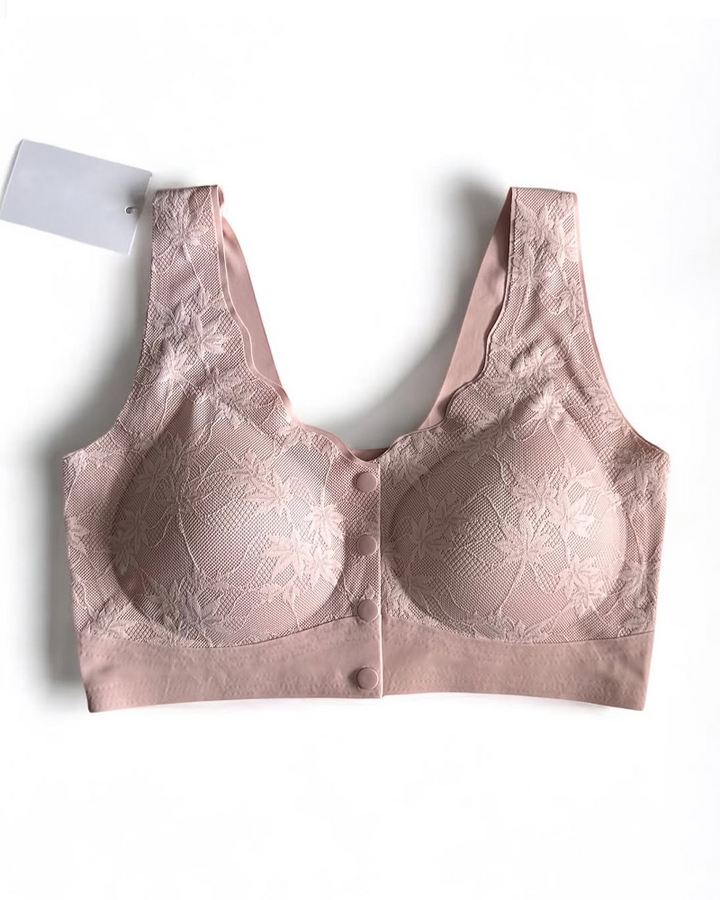 Calyssandra – Front Button Lace Push-Up Bra