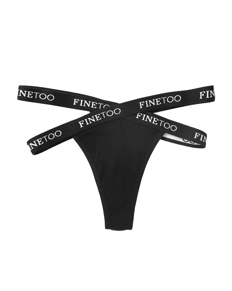 Meliorayne – High-Waist Letter Print Sports Thong