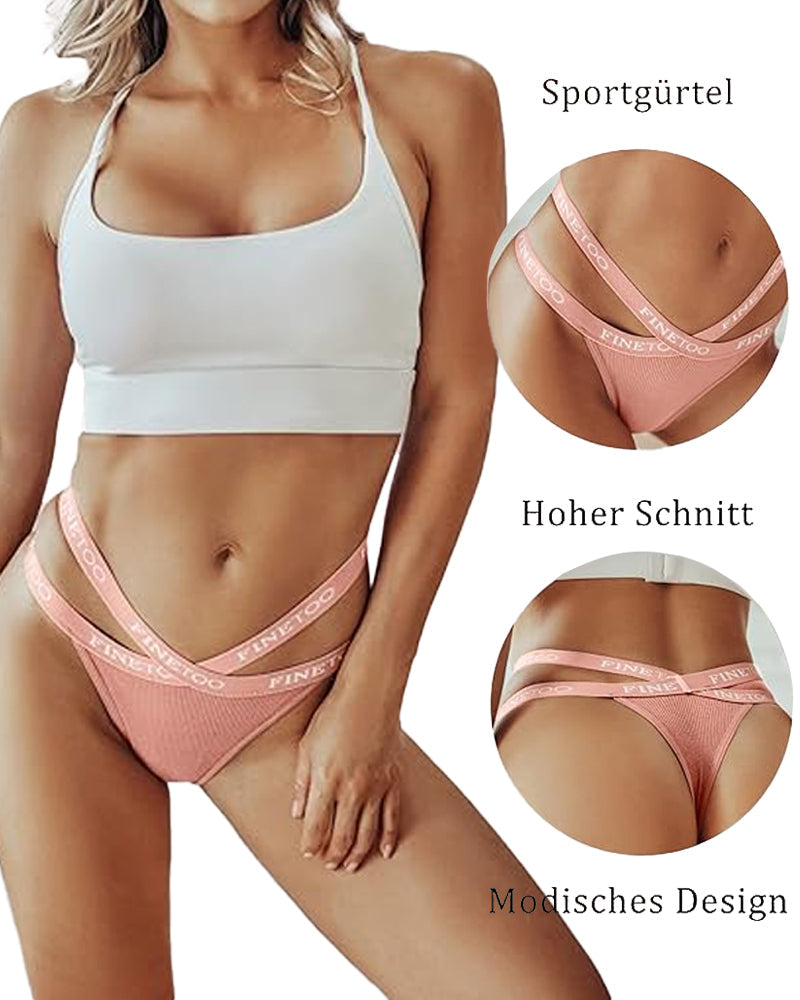 Meliorayne – High-Waist Letter Print Sports Thong