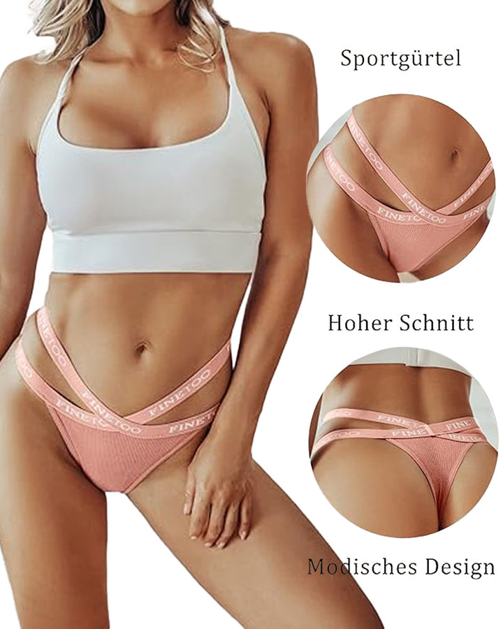 Meliorayne – High-Waist Letter Print Sports Thong
