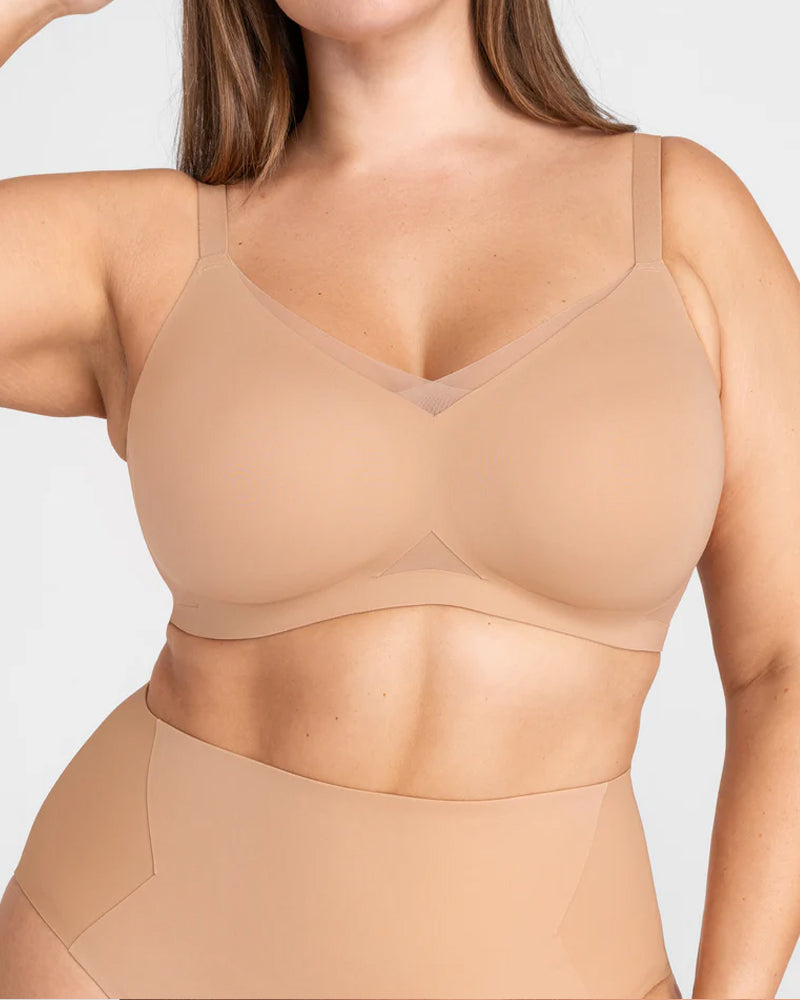 Selvarisse – V-Neck Mesh Seamless Cross Bra
