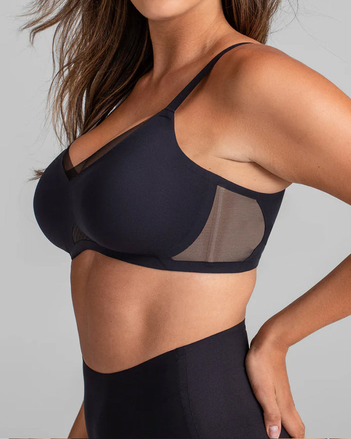 Selvarisse – V-Neck Mesh Seamless Cross Bra