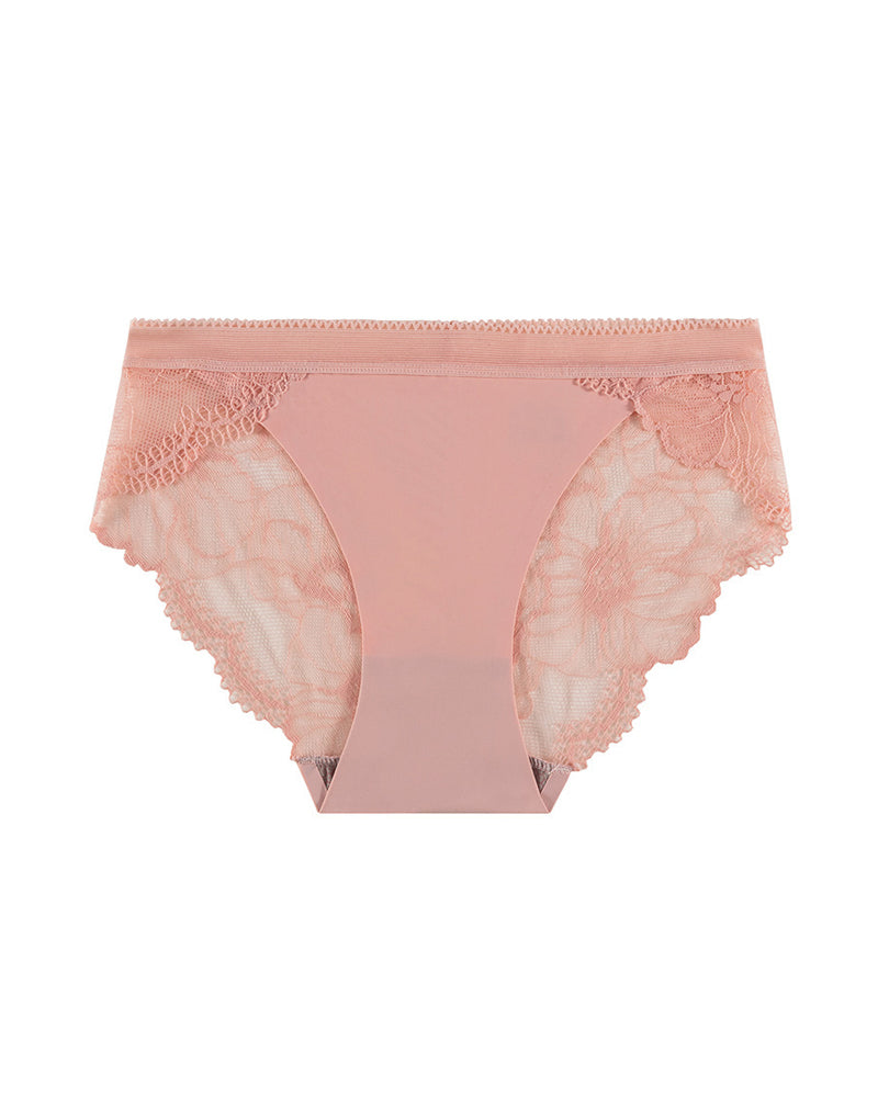 Evelynissei – Mid-Waist Ice Silk Lace Panties