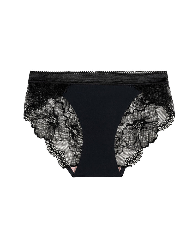 Evelynissei – Mid-Waist Ice Silk Lace Panties