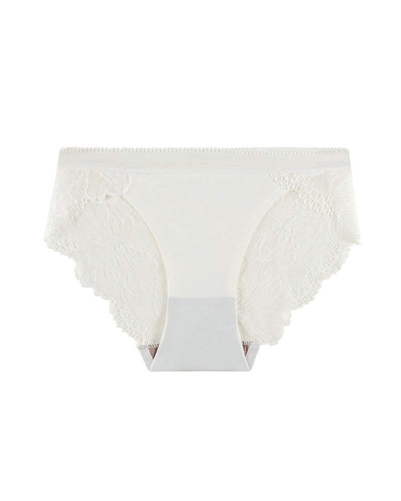 Evelynissei – Mid-Waist Ice Silk Lace Panties