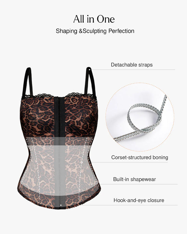 Sylvarenneis – Leopard Mesh Shaping Corset Top