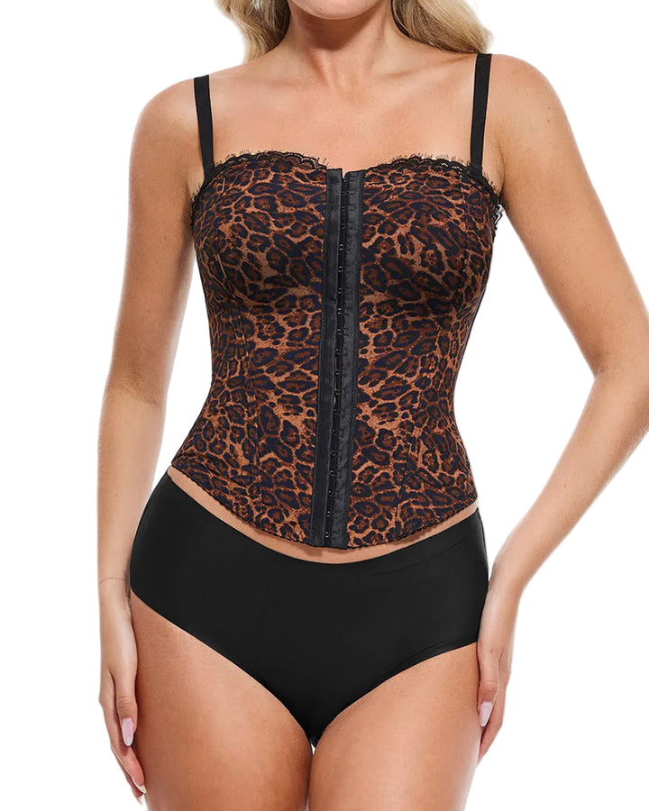 Sylvarenneis – Leopard Mesh Shaping Corset Top