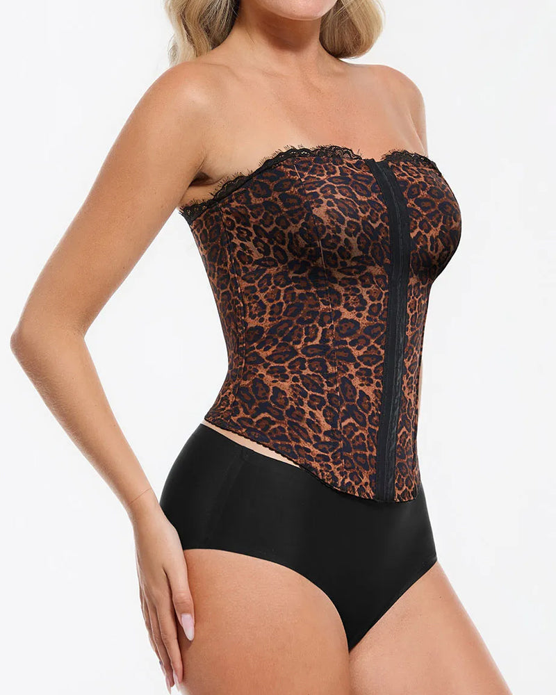 Sylvarenneis – Leopard Mesh Shaping Corset Top