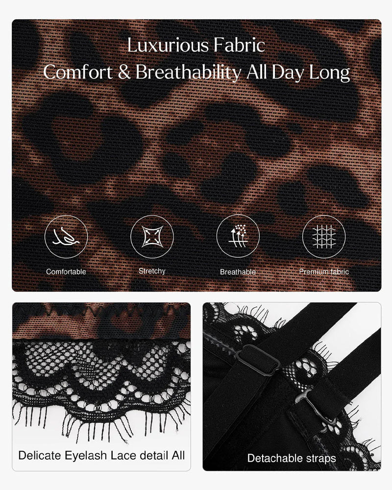 Sylvarenneis – Leopard Mesh Shaping Corset Top