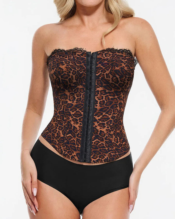 Sylvarenneis – Leopard Mesh Shaping Corset Top