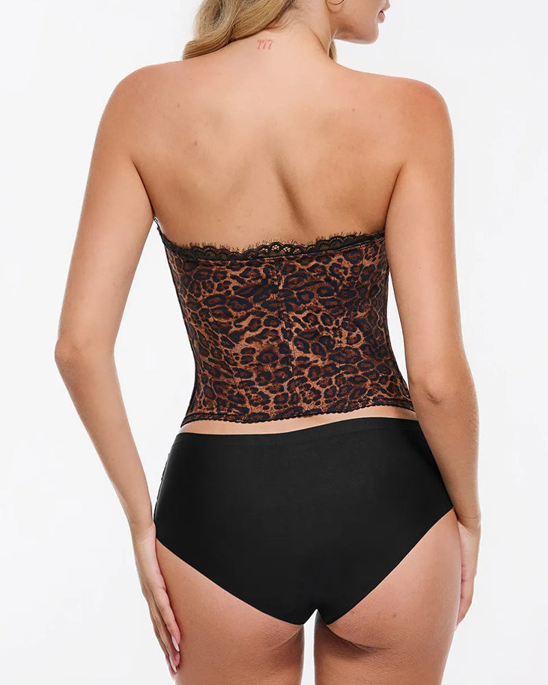 Sylvarenneis – Leopard Mesh Shaping Corset Top