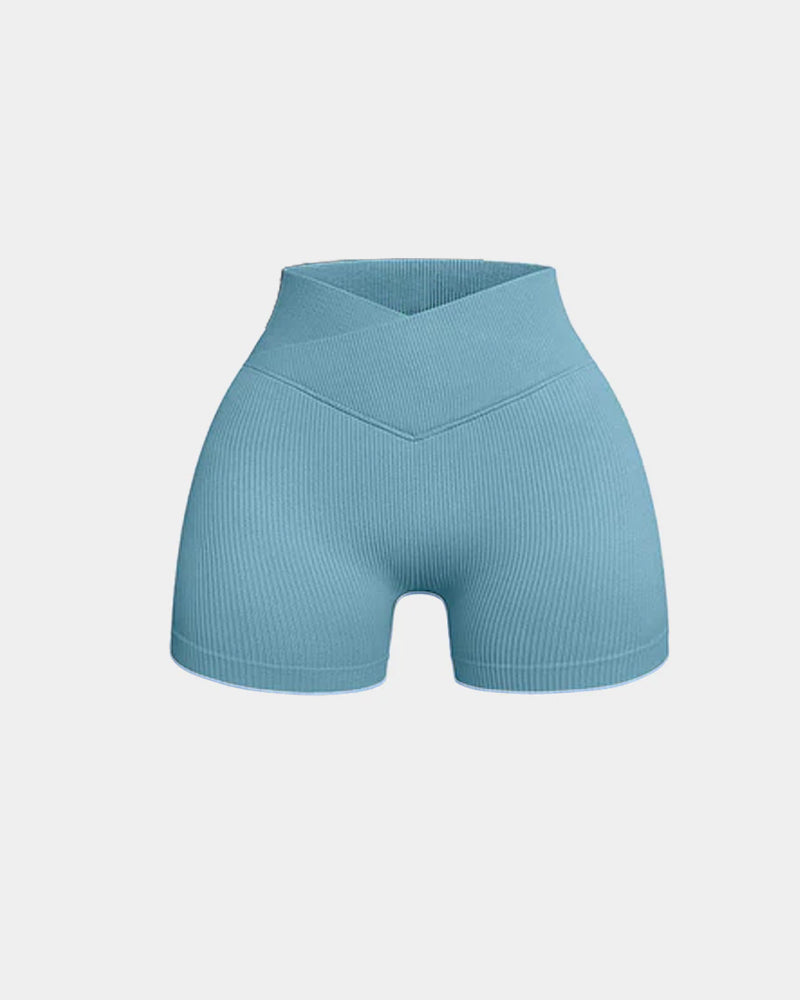 Sylvarinne – Ribbed High-Waist Yoga Shorts