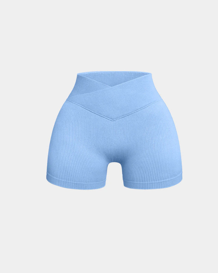 Sylvarinne – Ribbed High-Waist Yoga Shorts
