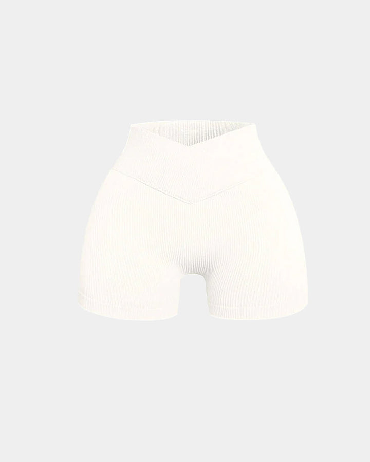 Sylvarinne – Ribbed High-Waist Yoga Shorts