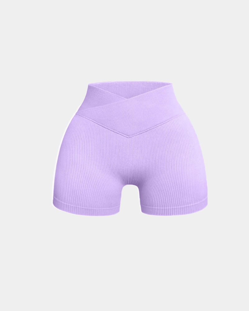 Sylvarinne – Ribbed High-Waist Yoga Shorts