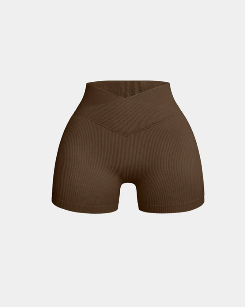 Sylvarinne – Ribbed High-Waist Yoga Shorts