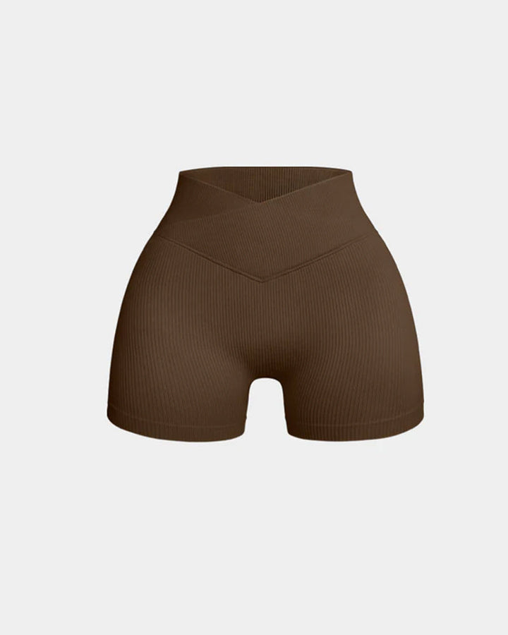 Sylvarinne – Ribbed High-Waist Yoga Shorts