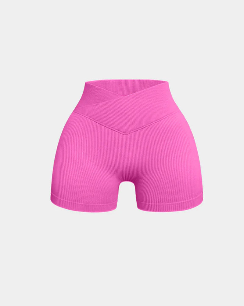 Sylvarinne – Ribbed High-Waist Yoga Shorts