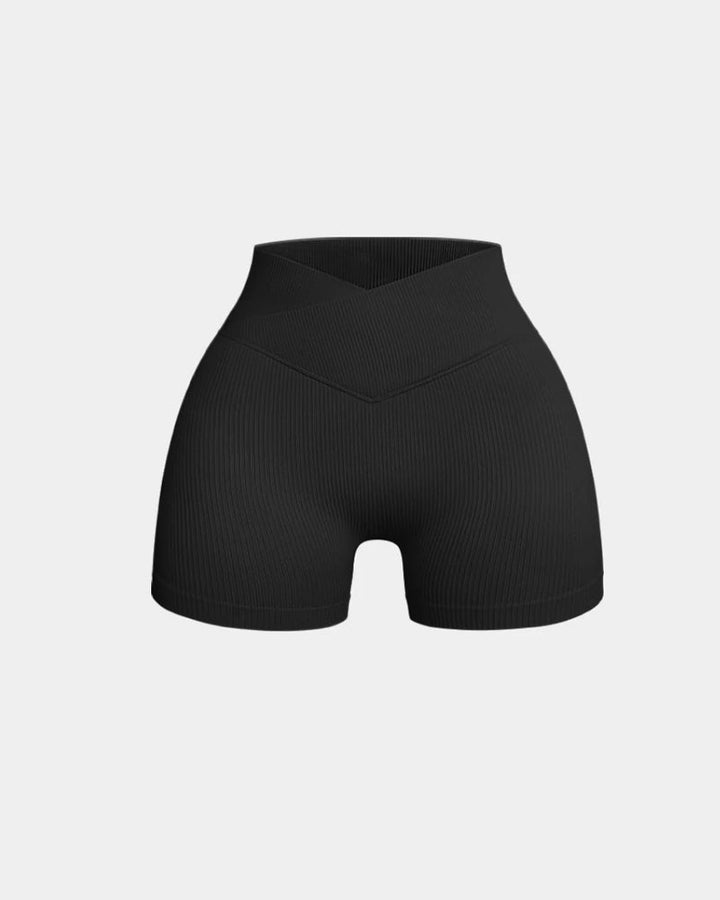 Sylvarinne – Ribbed High-Waist Yoga Shorts