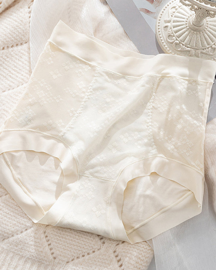 Evelyra – High-Waist Mulberry Silk Lace Panties