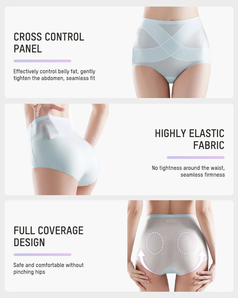 Calyndria – Seamless High-Waist Ice Silk Underwear