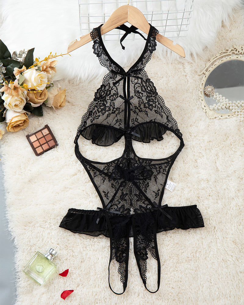 Elanyra – Backless Floral Lace Bodysuit