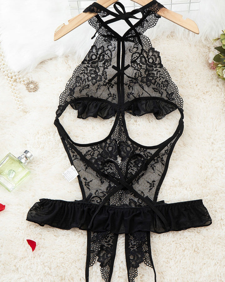 Elanyra – Backless Floral Lace Bodysuit