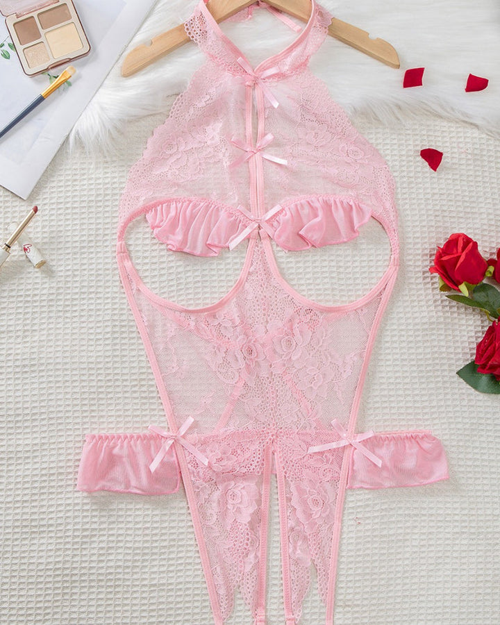 Elanyra – Backless Floral Lace Bodysuit