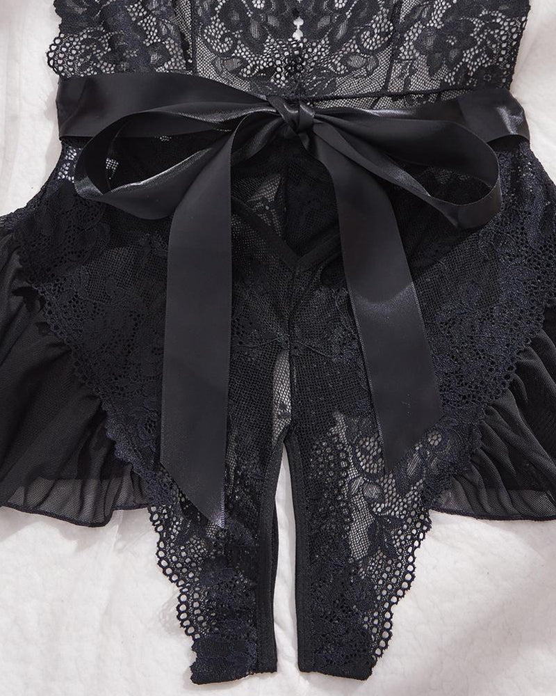 Eveliora – Flower Lace Suspender Nightgown