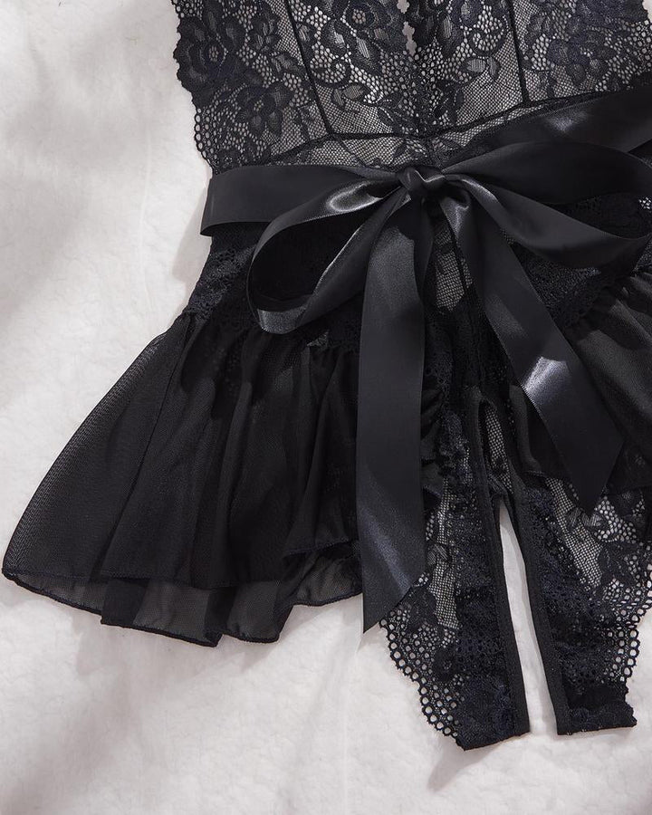 Eveliora – Flower Lace Suspender Nightgown
