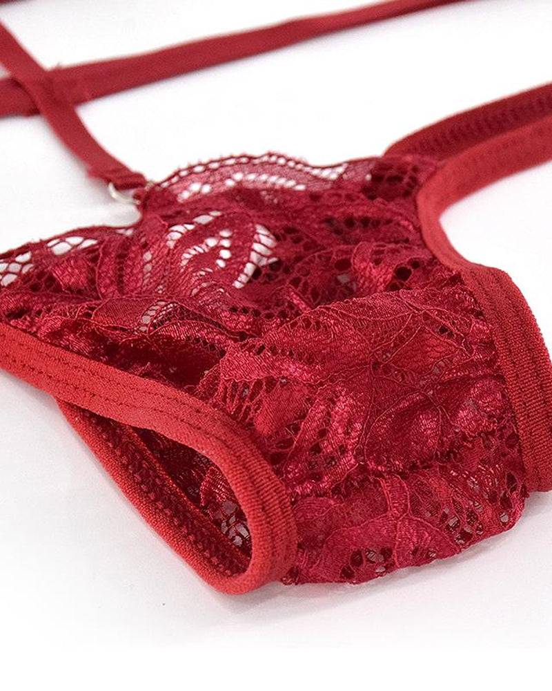 Elowira – Floral Lace Bra & Thong Set