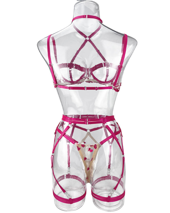 Rosalind – Two-Tone Lace Heart Set