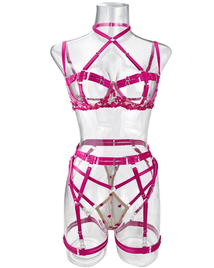 Rosalind – Two-Tone Lace Heart Set