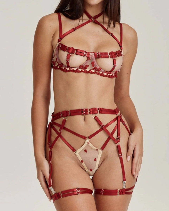 Rosalind – Two-Tone Lace Heart Set
