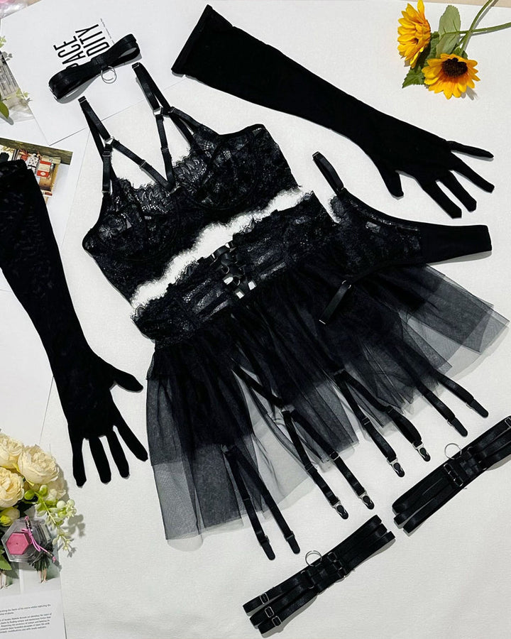 Elysia – Lace Tulle Six-Piece Set